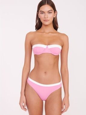 Staud Bikini Set in Pink & White